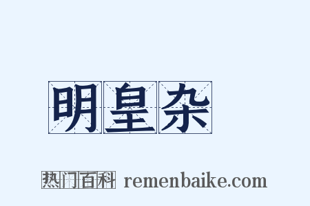 明皇杂録是什么意思的图片